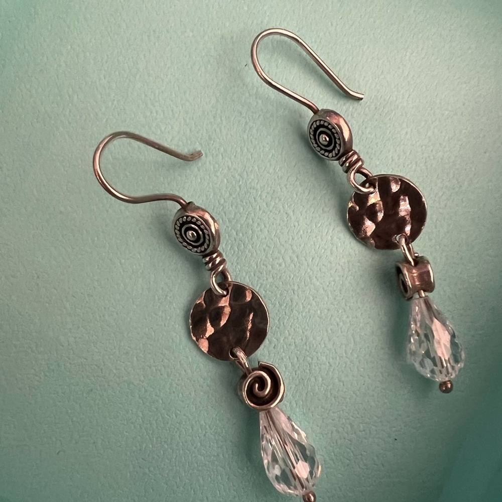 Gently used Silpada crystal and silver earrings W1757 - Picture 2 of 3